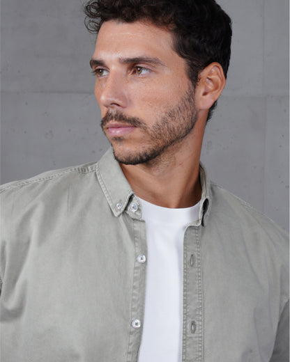 Khaki Men’s Plain Cotton Shirt