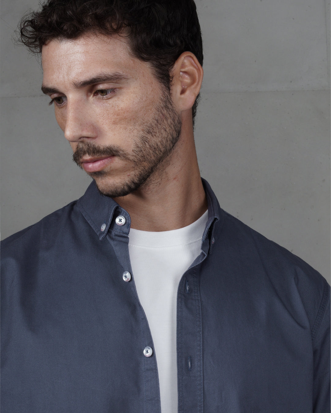 Navy Men’s Plain Cotton Shirt