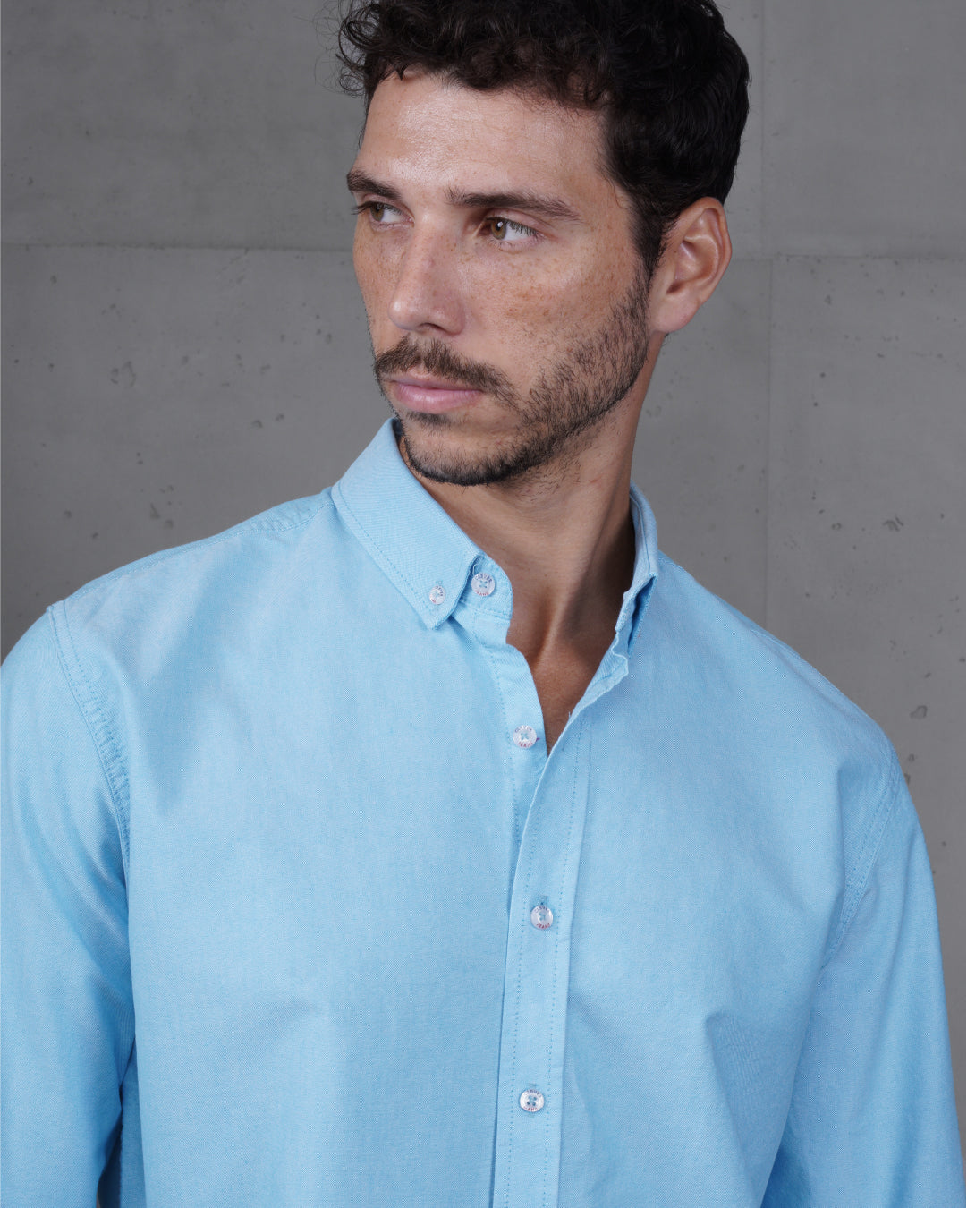 Turquoise Plain Cotton Shirt