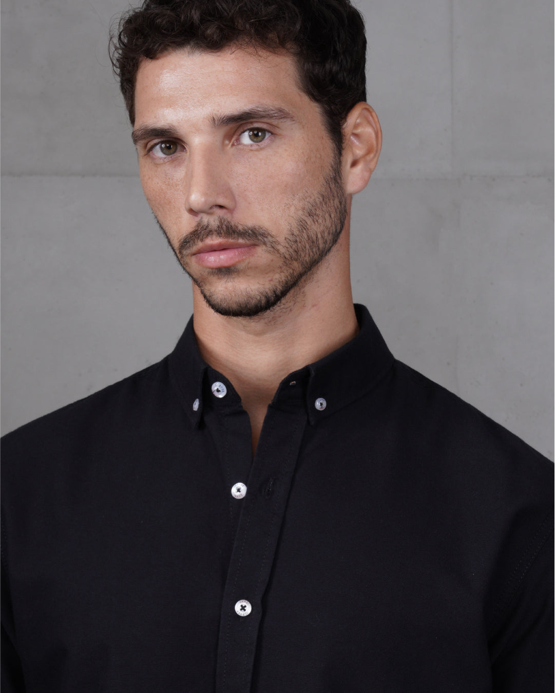Black Plain Cotton Shirt