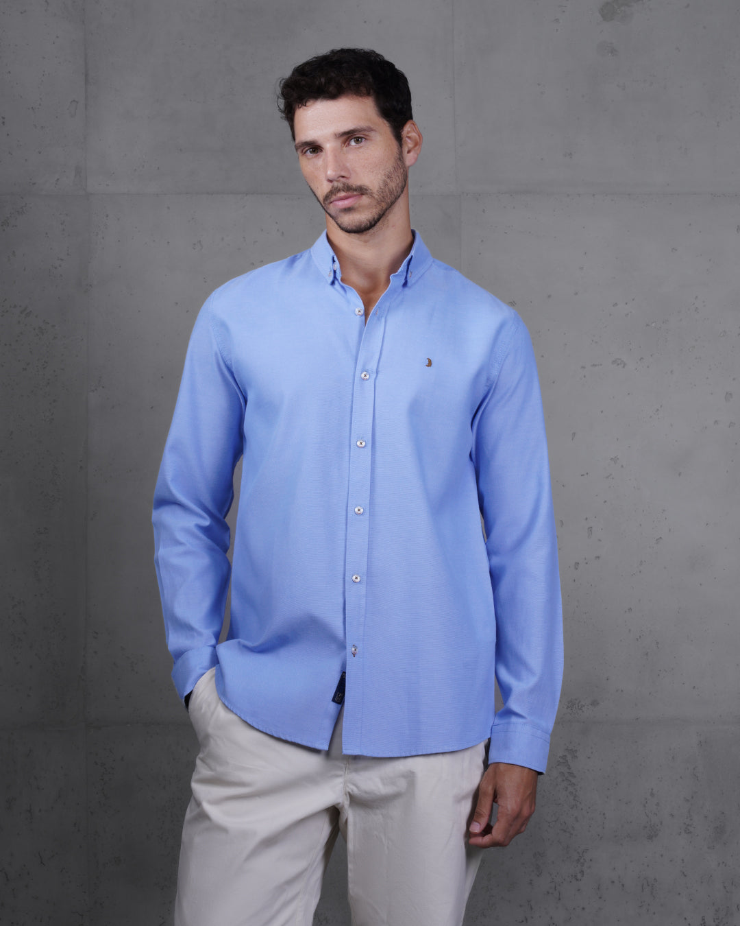Baby Blue Long Sleeve Cotton Shirt