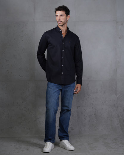 Black Long Sleeve Cotton Shirt