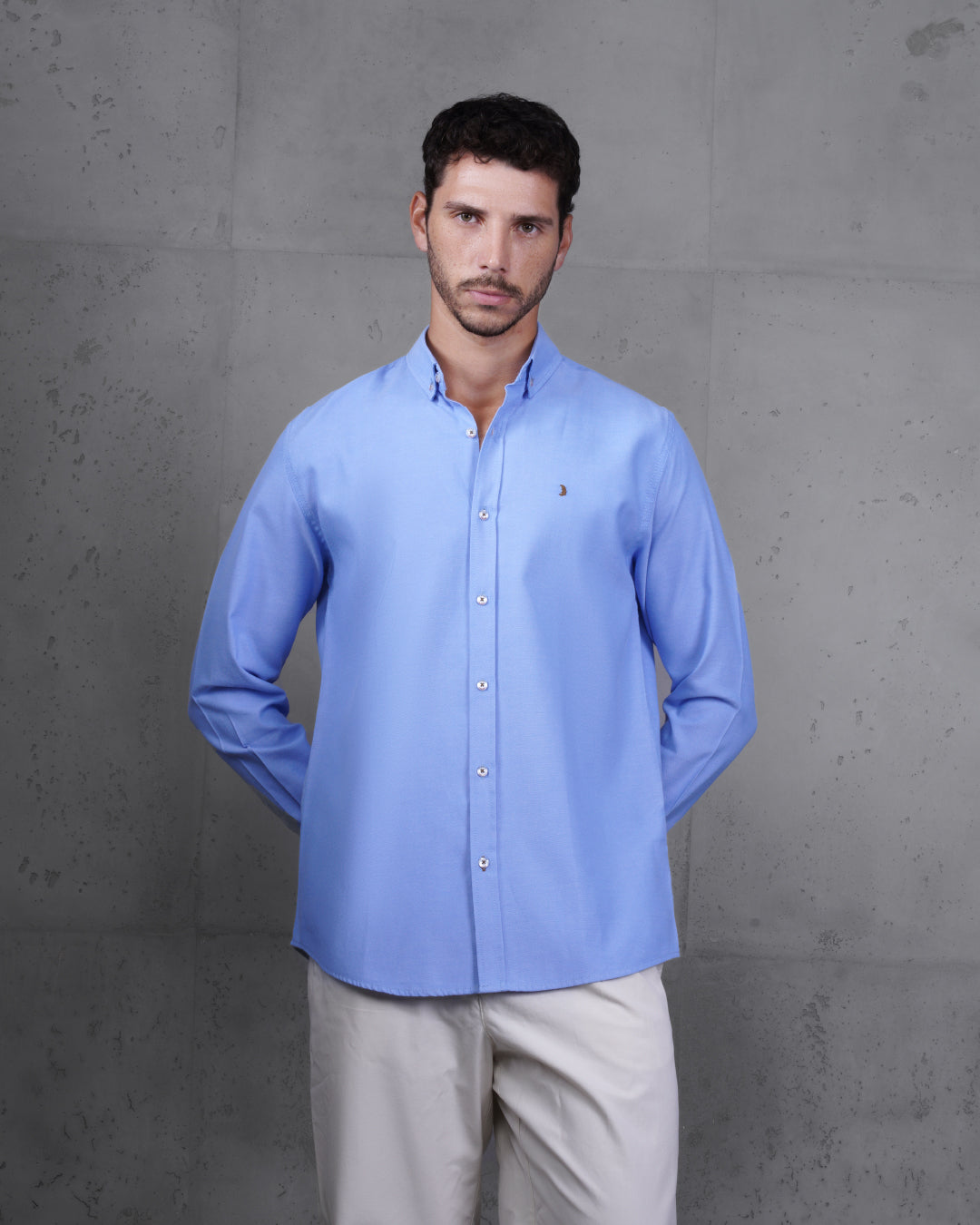 Baby Blue Long Sleeve Cotton Shirt