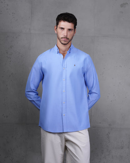 Baby Blue Long Sleeve Cotton Shirt