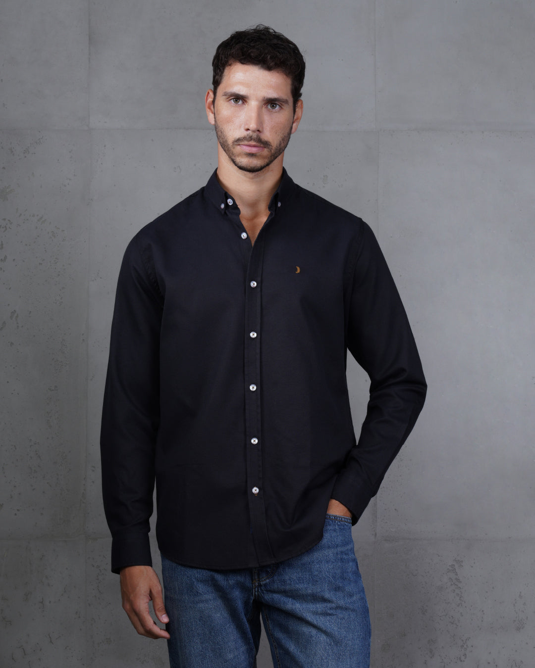 Black Long Sleeve Cotton Shirt