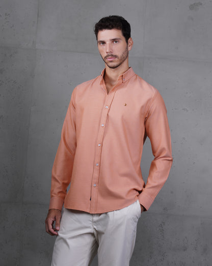 Orange Long Sleeve Cotton Shirt