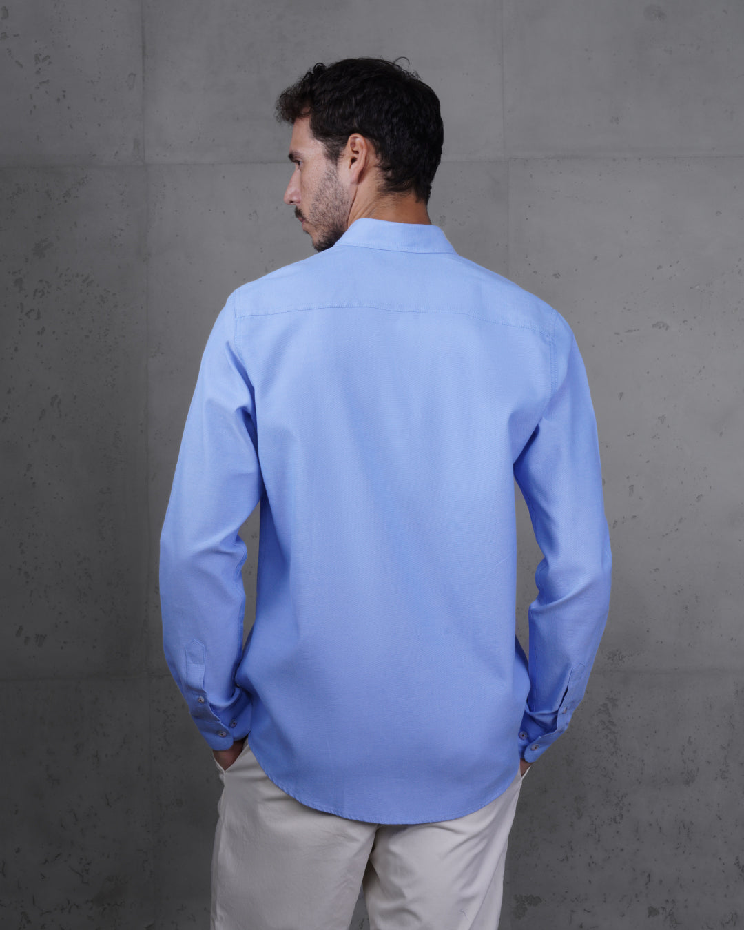 Baby Blue Long Sleeve Cotton Shirt