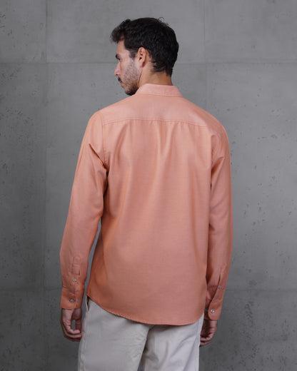Orange Long Sleeve Cotton Shirt