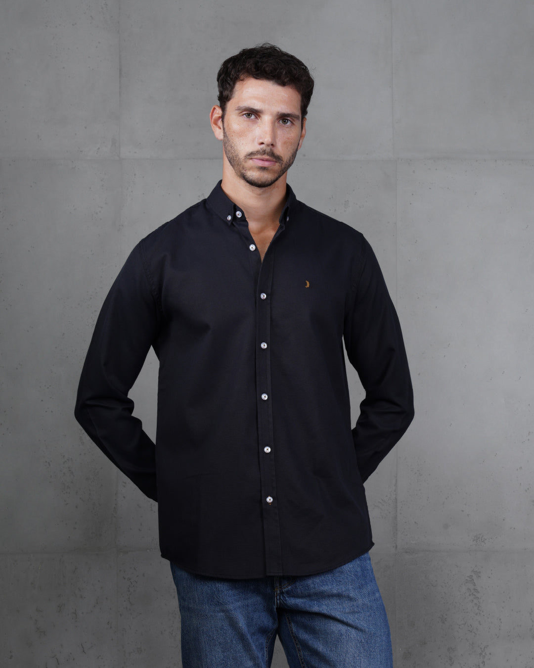 Black Long Sleeve Cotton Shirt
