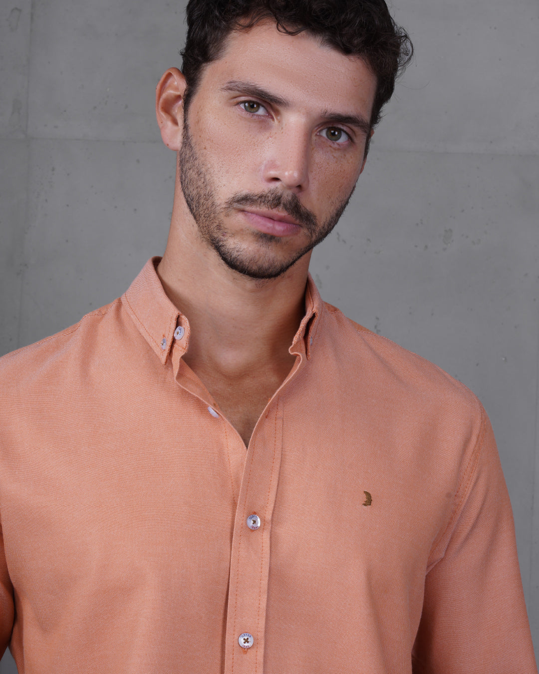 Orange Long Sleeve Cotton Shirt