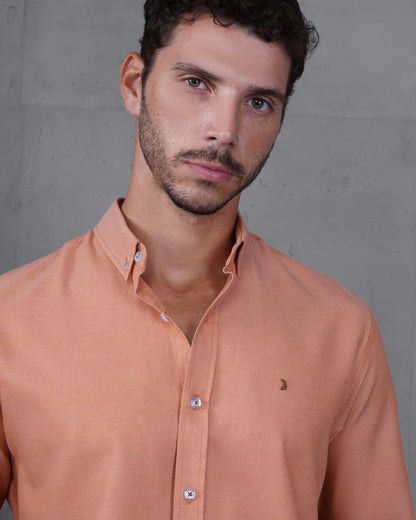 Orange Long Sleeve Cotton Shirt