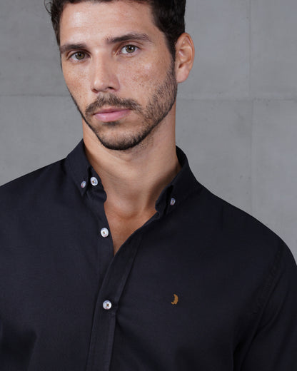Black Long Sleeve Cotton Shirt