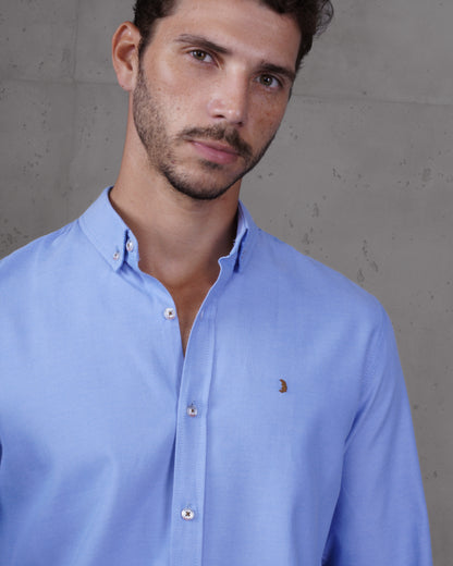 Baby Blue Long Sleeve Cotton Shirt