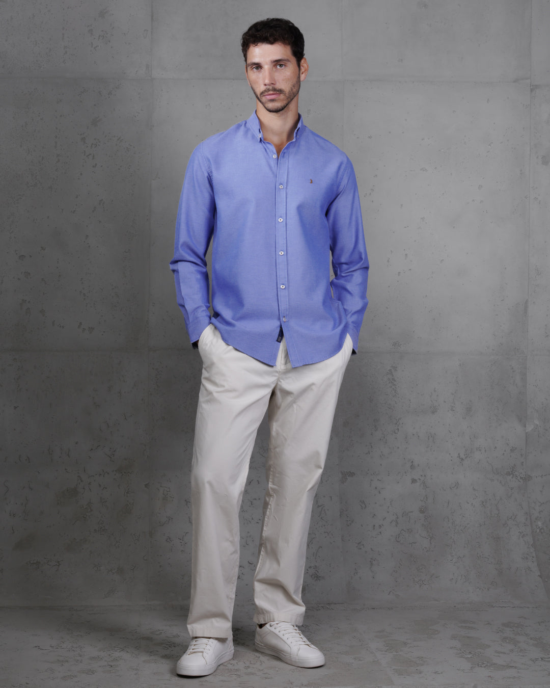 Blue Long Sleeve Cotton Shirt