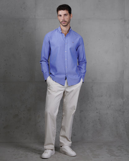 Blue Long Sleeve Cotton Shirt