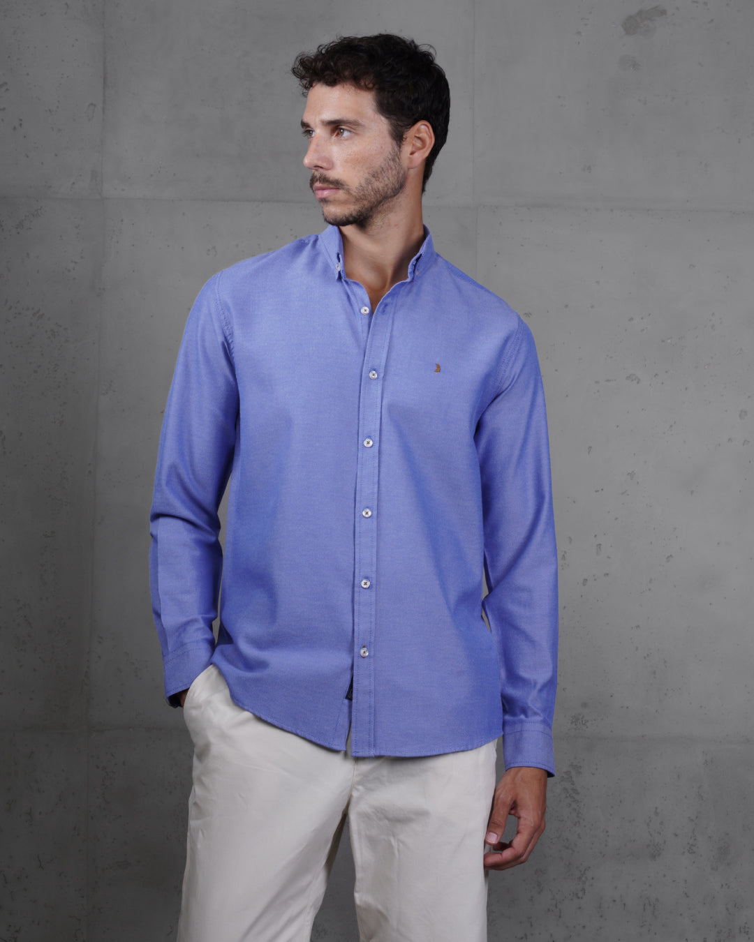 Blue Long Sleeve Cotton Shirt