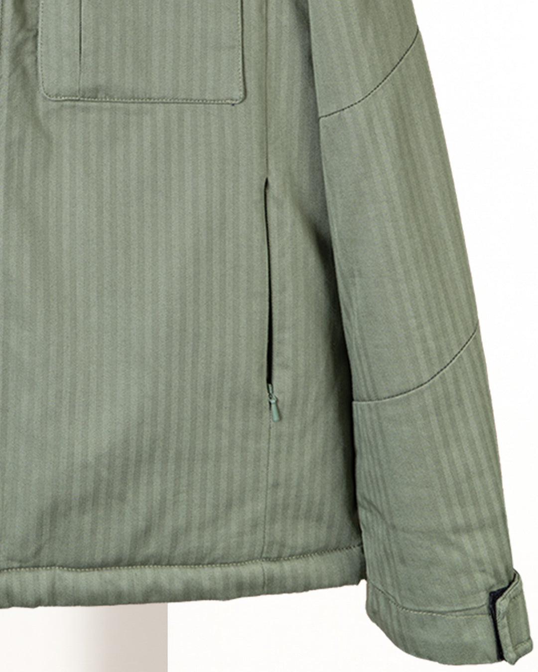 Olive Gabardine Hooded Jacket