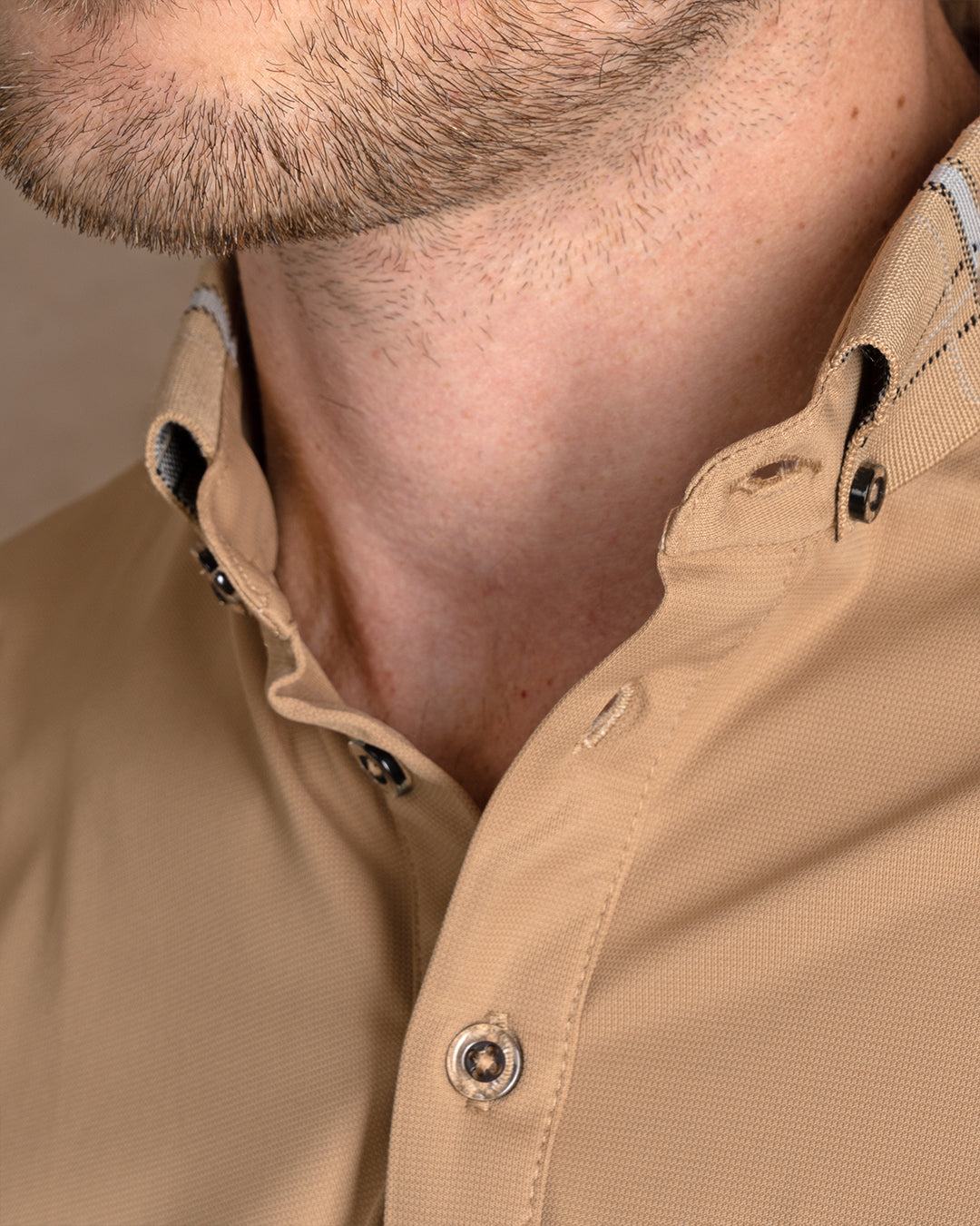 Camel cotton Polo Shirt Short sleeves