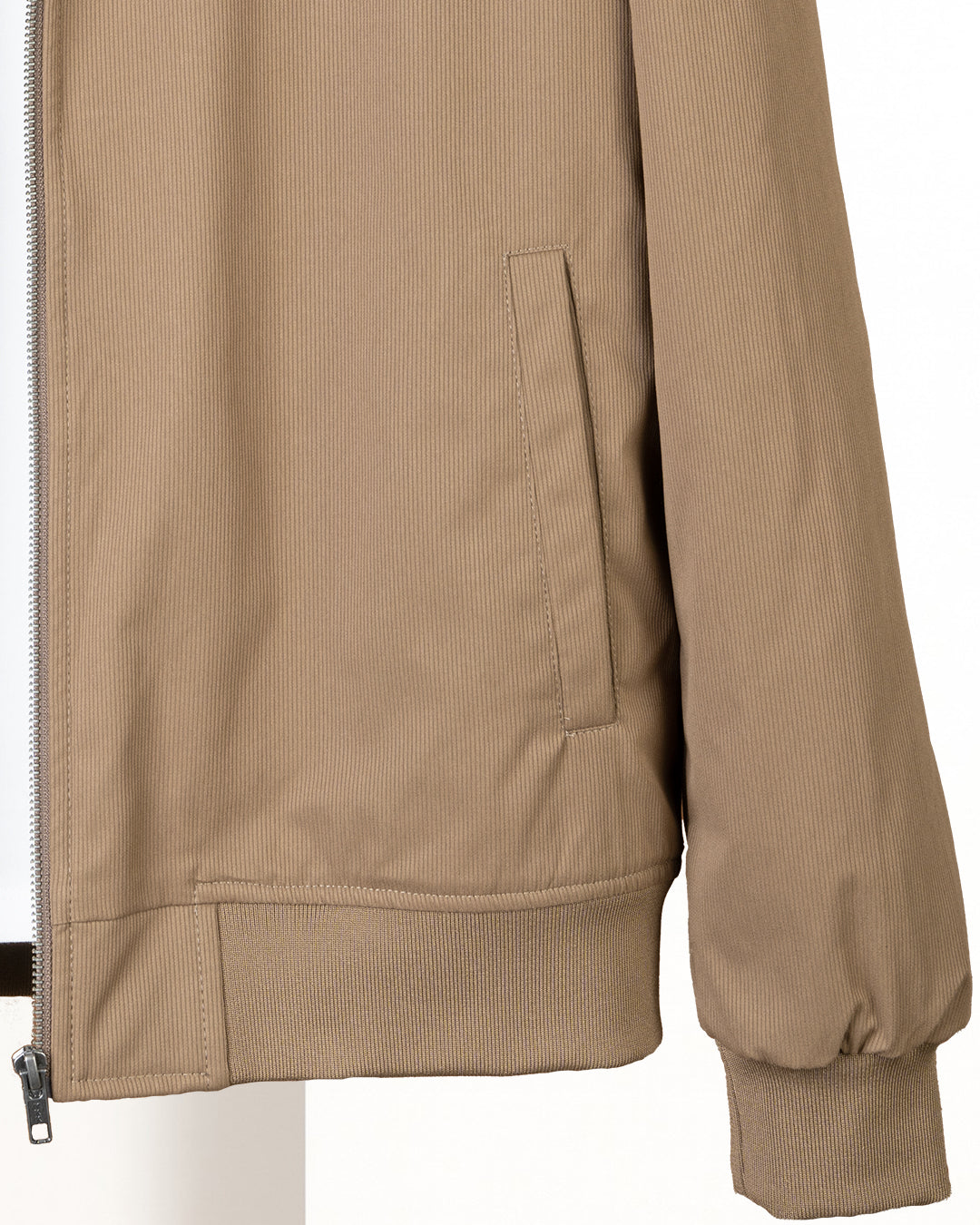 Light-Brown Gabardine Winter Jacket with Fur Lining