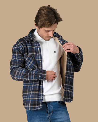 Medium Blue Flannel checkered winter shirt