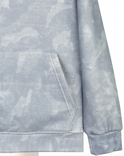 Navy patterned Velvet Hoodie