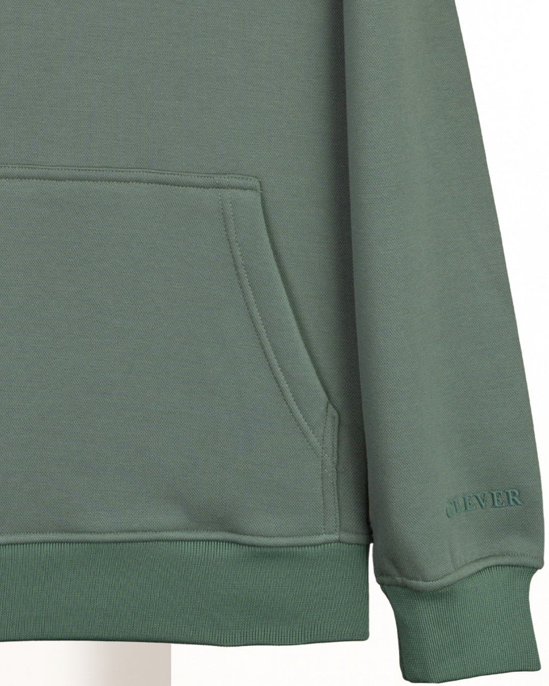 Olive Basic Cotton Hoodie