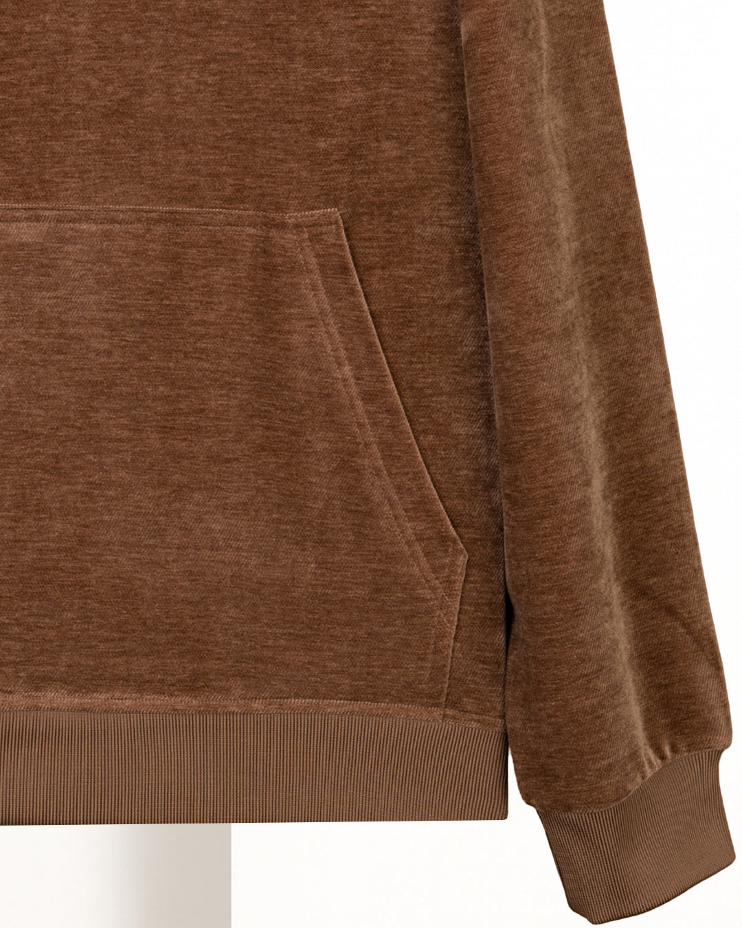 Camel Plain Velvet Hoodie