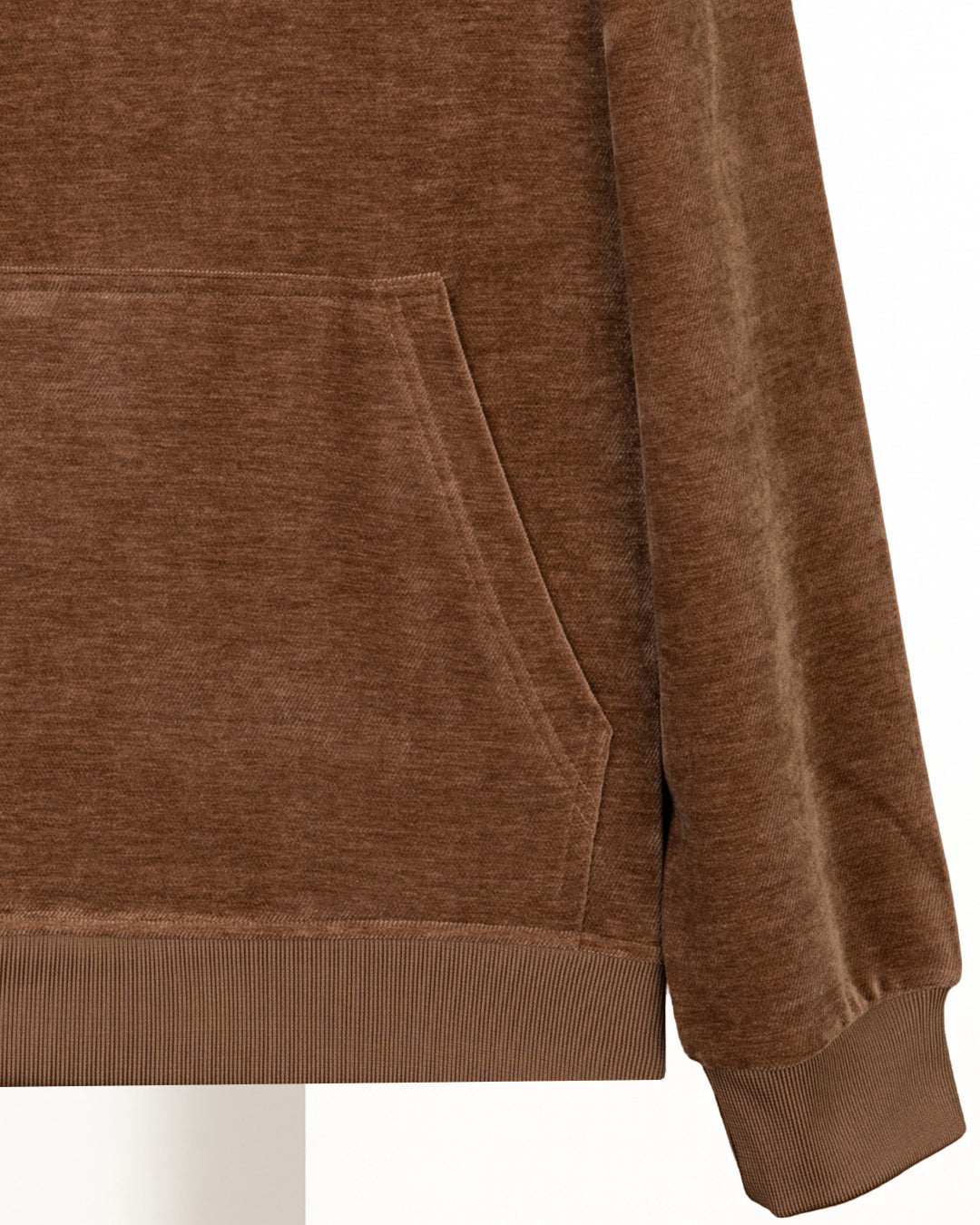 Camel Printed Velvet Hoodie