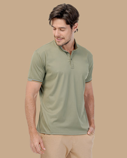 Light Olive Cotton Polo Shirt