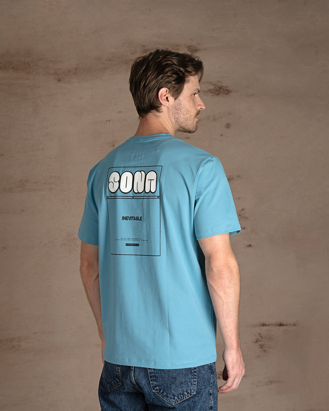 Light blue printed Cotton T-shirt