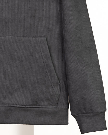 Grey Acid Wash With Defined Seam Lines Cotton Hoodie