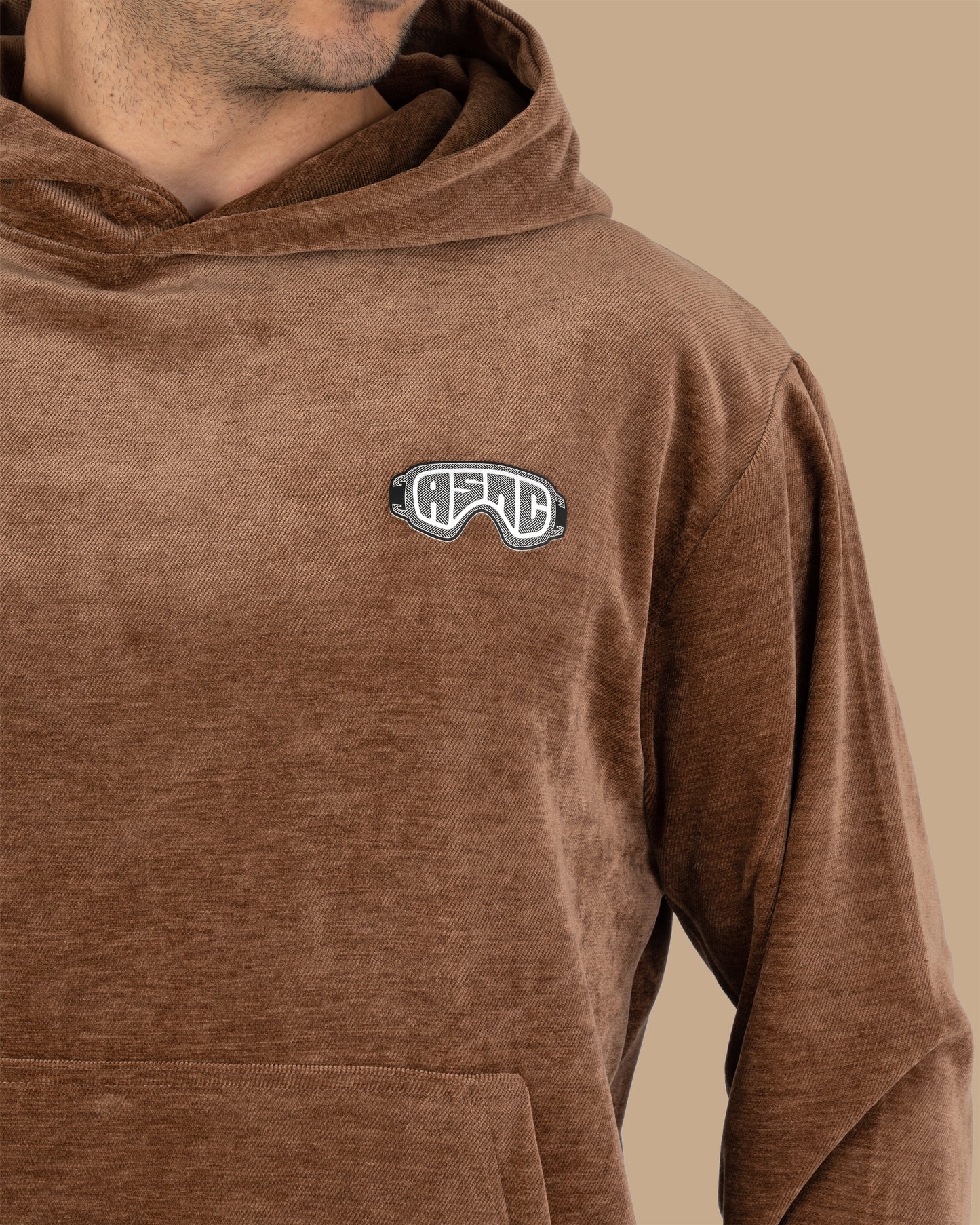 Camel Plain Velvet Hoodie