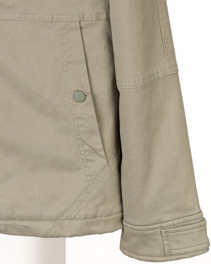 khaki Casual Hooded Gabardine Jacket