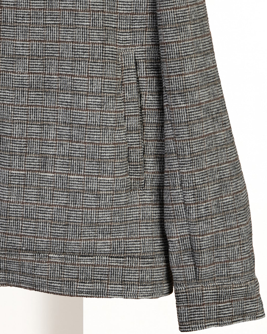 Gray Classic Checkered Blend Wool Jacket