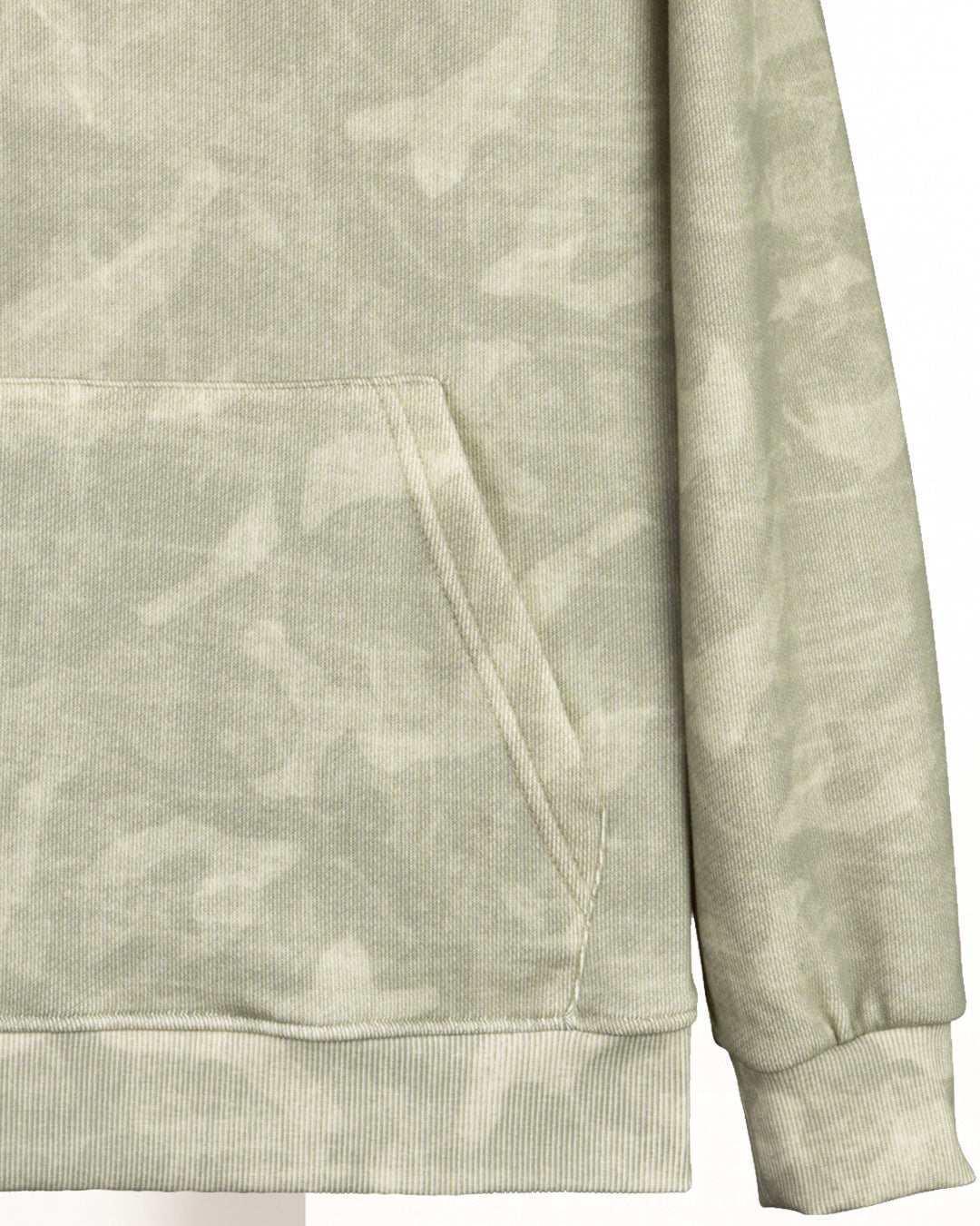 Green patterned Velvet Hoodie