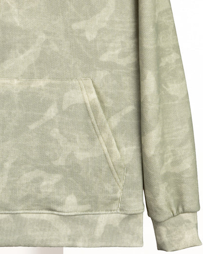 Green patterned Velvet Hoodie