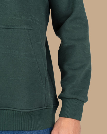 Olive Knitted Cotton Hoodie