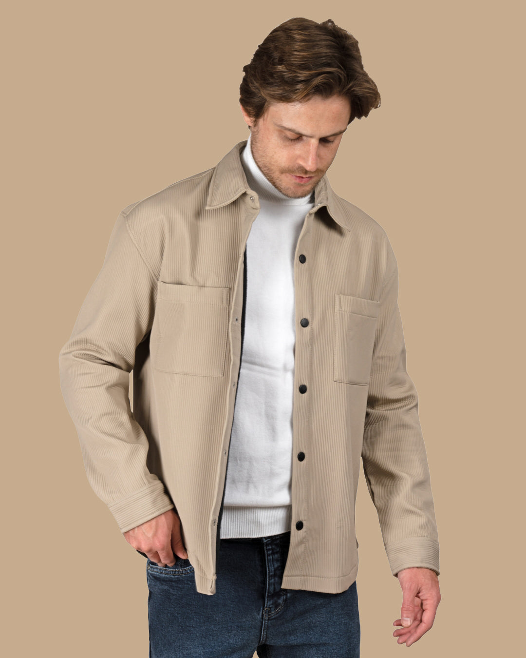 Dark Beige waterproof winter shirt