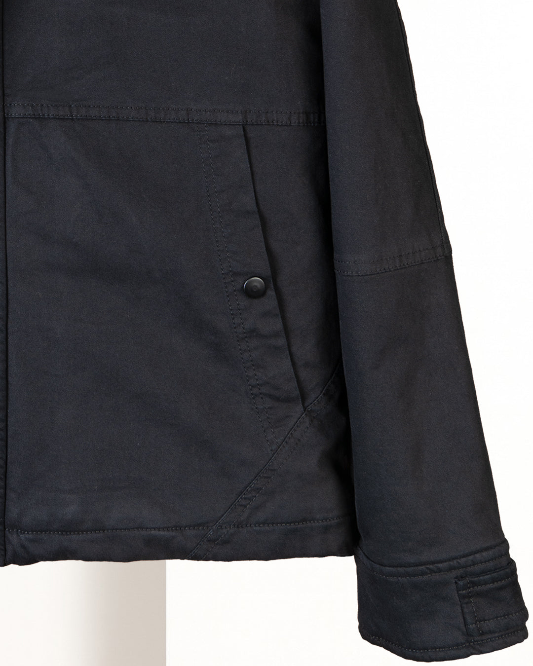 Black Casual Hooded Gabardine Jacket