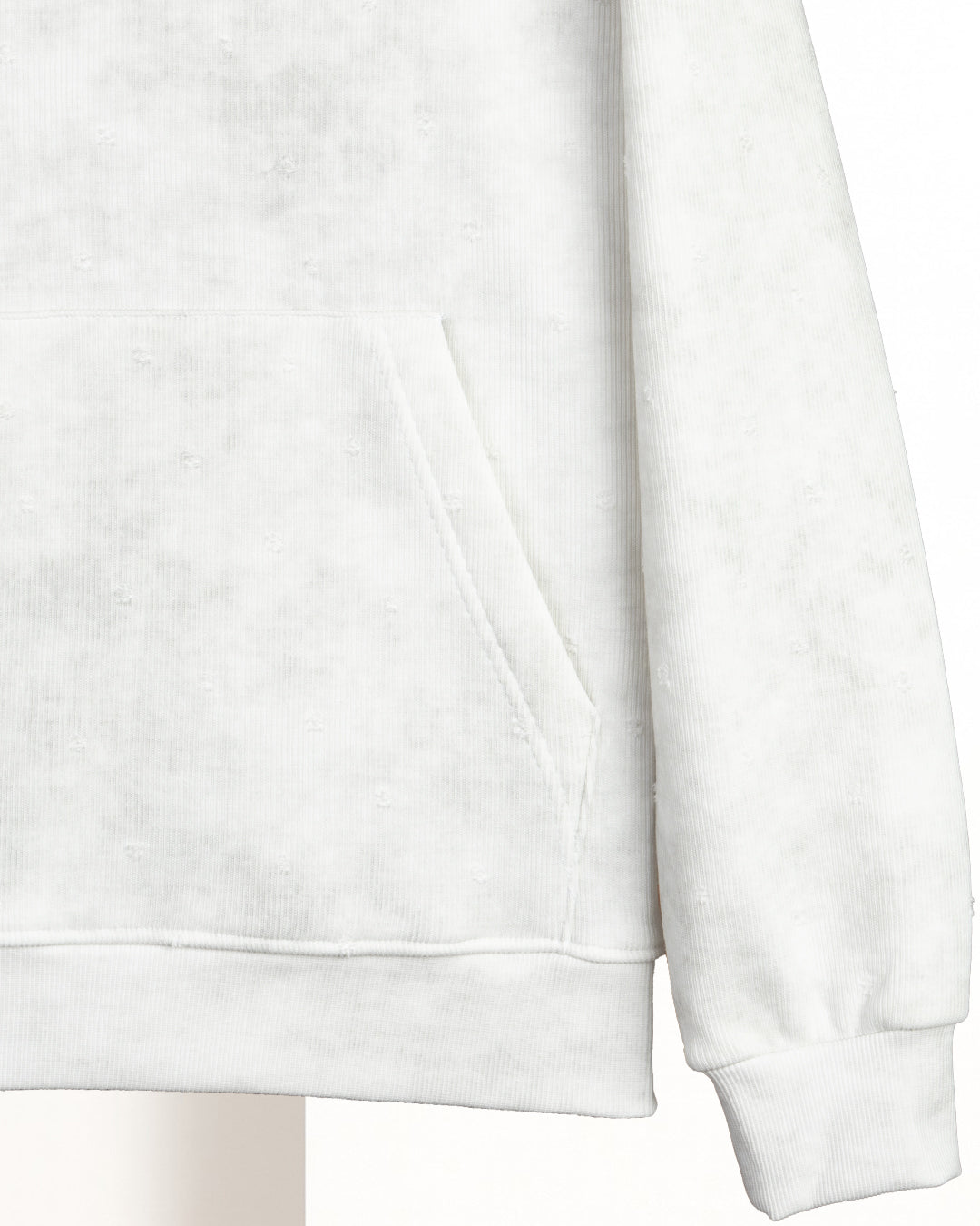 White Acid Wash Cotton Hoodie