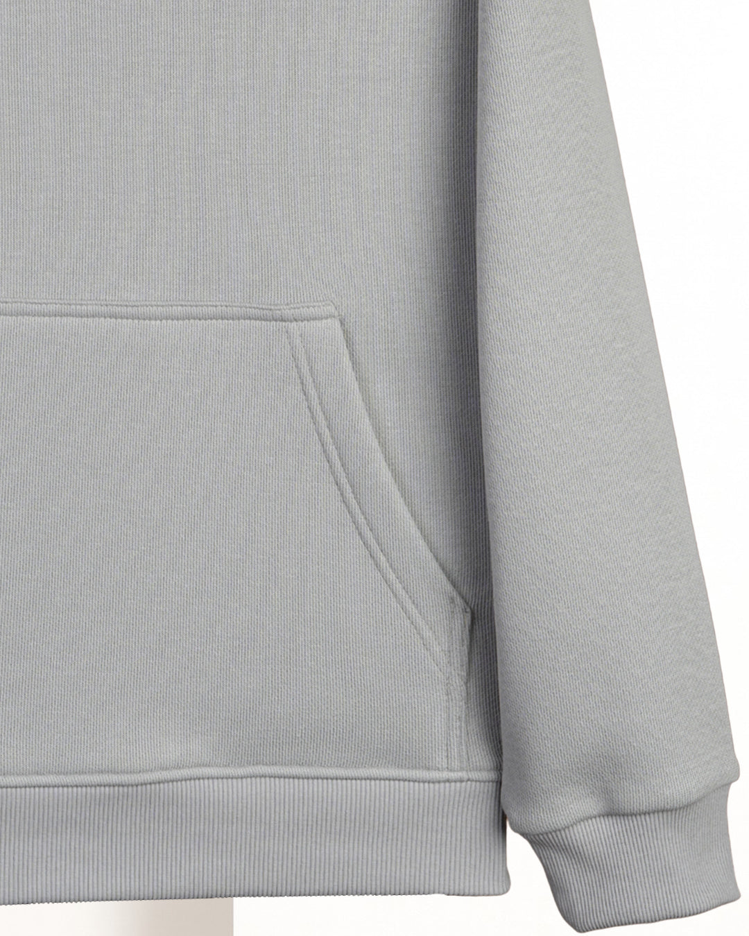 Grey Printed Cotton Hoodie