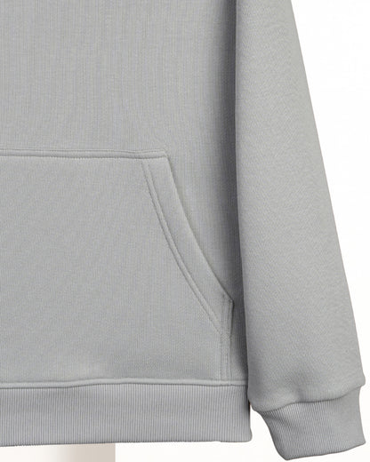 Grey Printed Cotton Hoodie