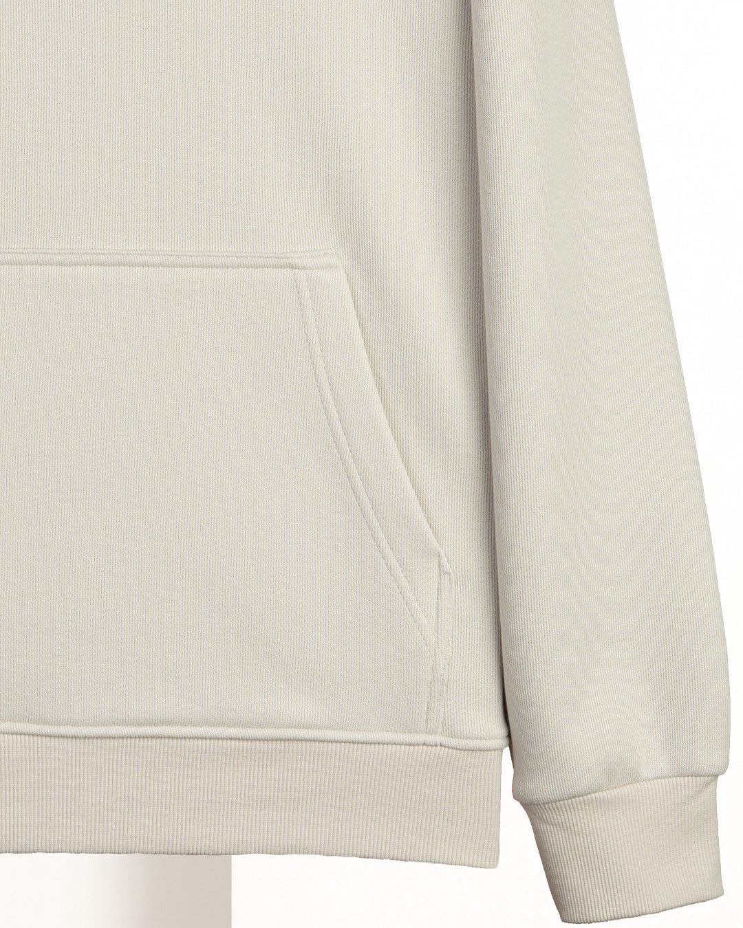 Beige Printed Cotton Hoodie