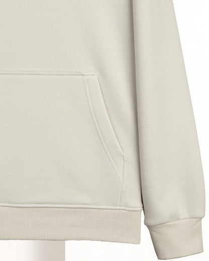 Beige Printed Cotton Hoodie