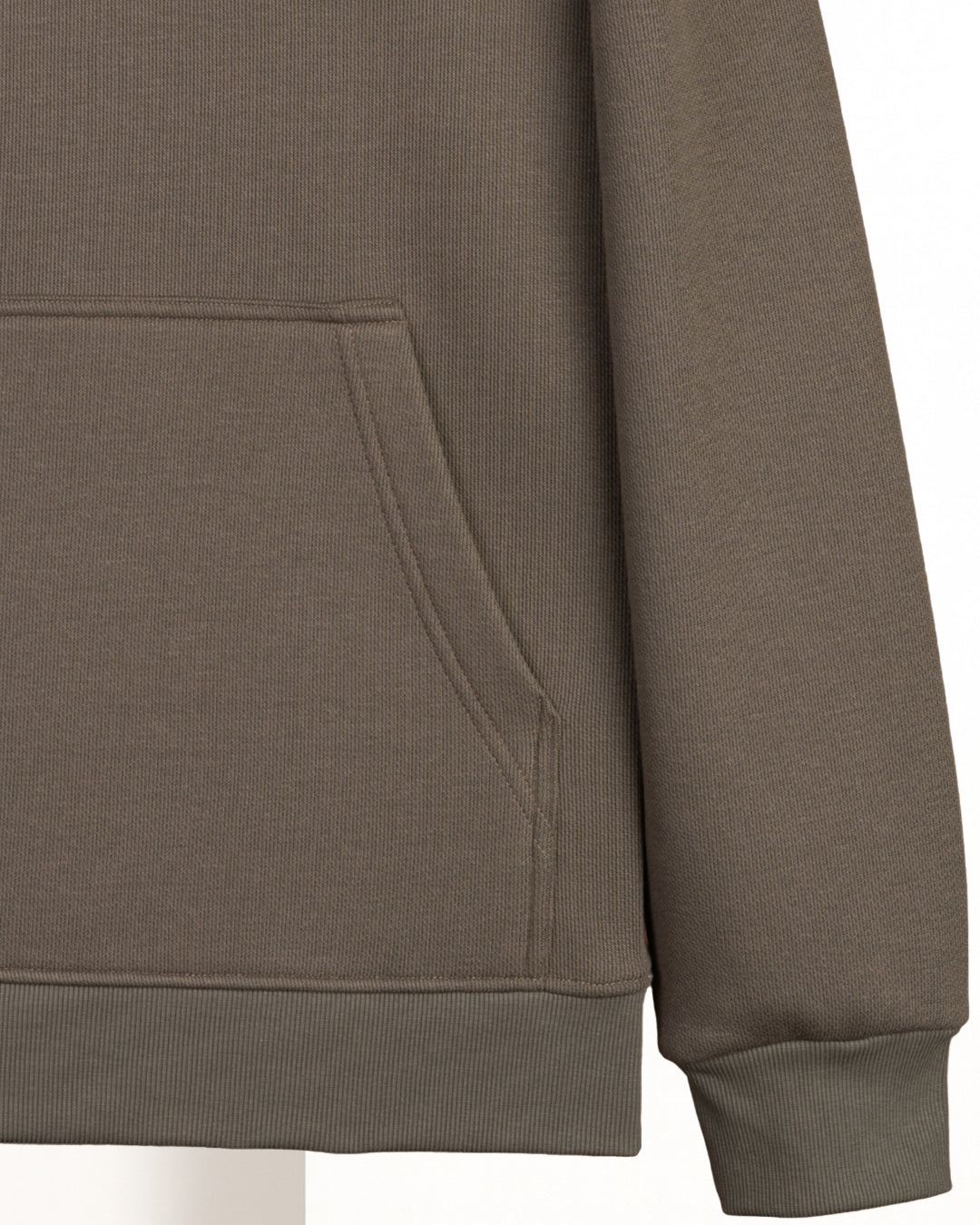 Coffee-Brown Printed Cotton Hoodie