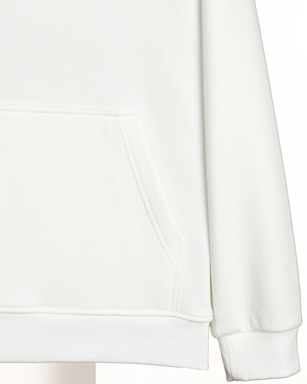 White Printed Cotton Hoodie