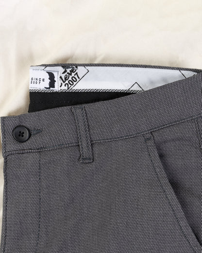 Grey Textured Classic Slim-Fit  Pants