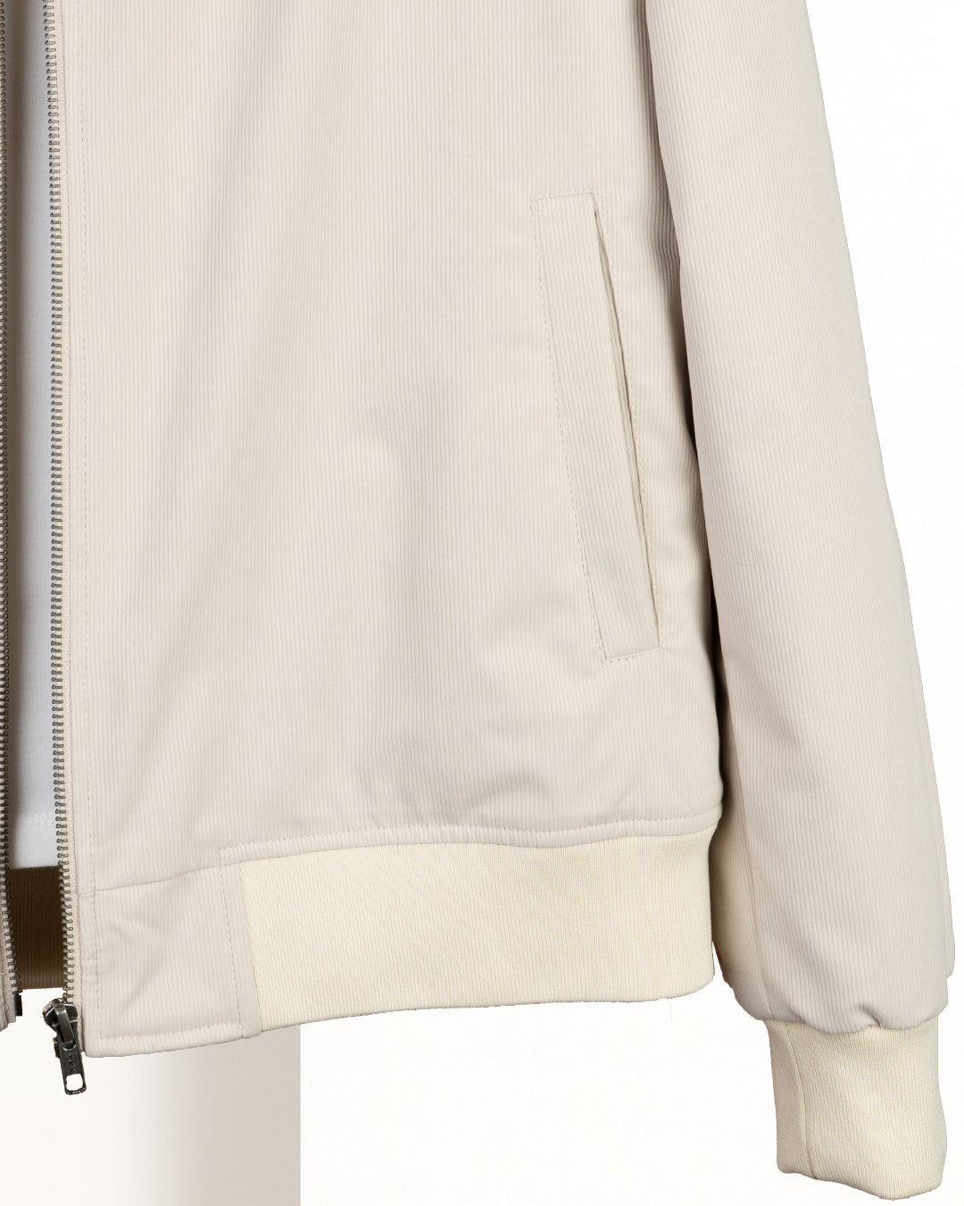 Beige Gabardine Winter Jacket with Fur Lining