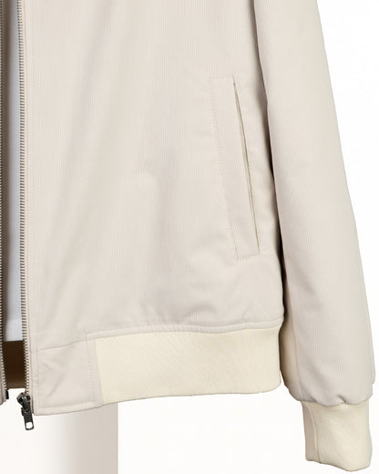 Beige Gabardine Winter Jacket with Fur Lining