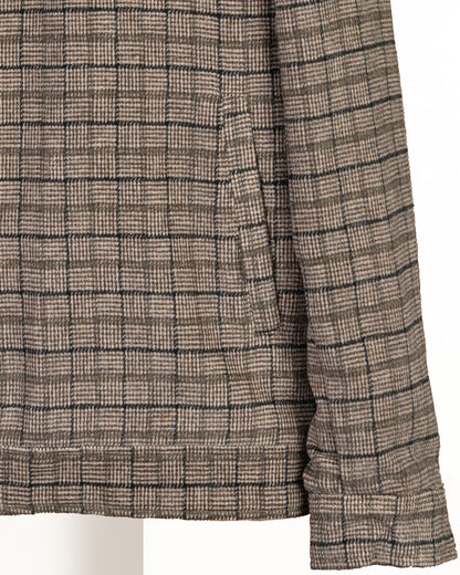 Brown Classic Checkered Blend Wool Jacket